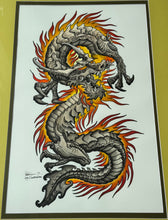 Load image into Gallery viewer, Deutsche/Aitchison Biomech Dragon Pair |Two Original Ink &amp; Watercolor Pieces | 14x22&quot; (plus frames)
